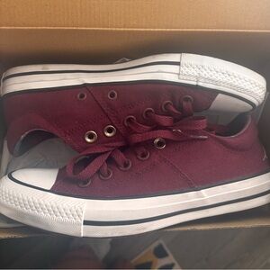 Burgundy classic converse